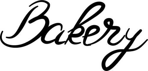 Obraz premium Lettering Bakery dessert. Hand drawn vector isolated doodle. 
