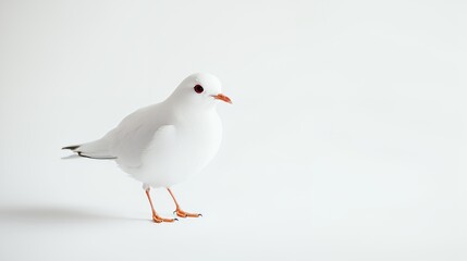 Obraz premium a small white bird standing on a white background 