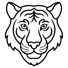 One-Line Tiger Head Vector Design