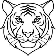One-Line Tiger Head Vector Design