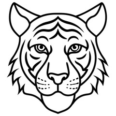 One-Line Tiger Head Vector Design