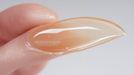 Fototapeta premium a nail with a drop of cream on it 