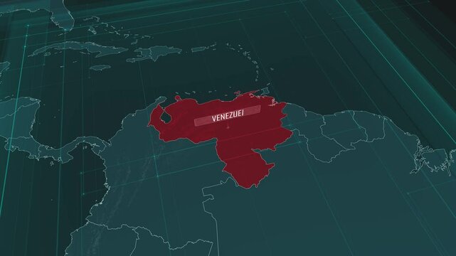 Zoom in to the map of Venezuela, with text and textless