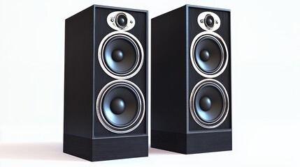 a set of speakers on a white background 