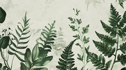 vintage botanical art: hand drawn green plant design for nature inspired wallpaper. generative ai