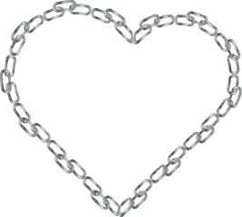 the illustration of chains that make love shape.