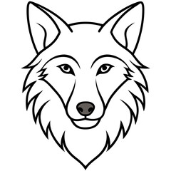 One-Line Wolf Head Vector Illustration