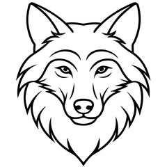 One-Line Wolf Head Vector Illustration