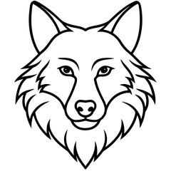 One-Line Wolf Head Vector Illustration