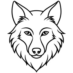 One-Line Wolf Head Vector Illustration