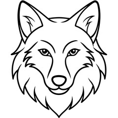 One-Line Wolf Head Vector Illustration
