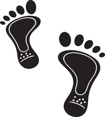 Black silhouette of two human footprints 