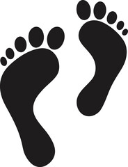 Black silhouette of two human footprints 