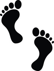 Black silhouette of two human footprints 