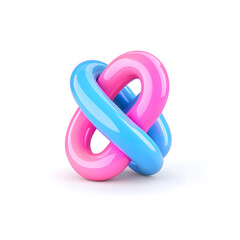 3D Abstract  Iridescent Fluid Glossy Shape isolated on white background