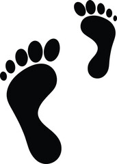 Black silhouette of two human footprints 