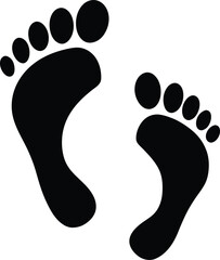 Black silhouette of two human footprints 