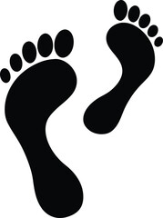 Black silhouette of two human footprints 