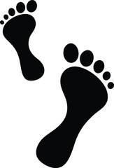 Black silhouette of two human footprints 