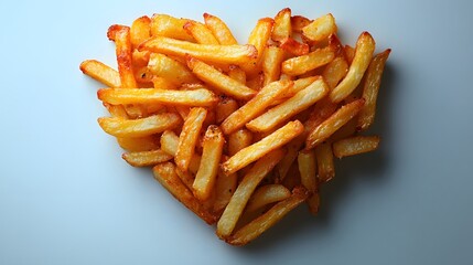 Golden French Fries in Heart Shape