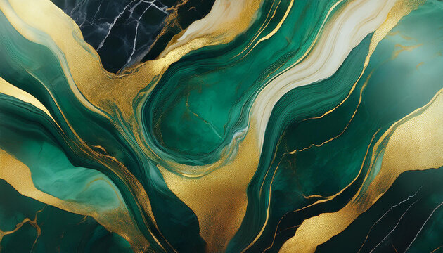 smooth inexperienced gold marble texture historical past design generative ai virtual example