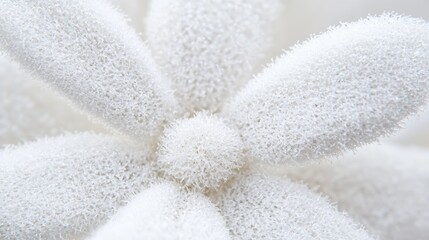 Close-up white textured flower, soft focus background, decor