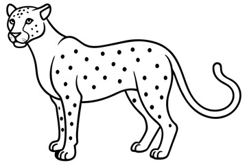 Sleek Cheetah Minimalist Line Art Vector