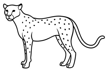 Sleek Cheetah Minimalist Line Art Vector