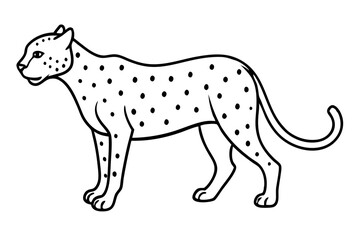 Sleek Cheetah Minimalist Line Art Vector
