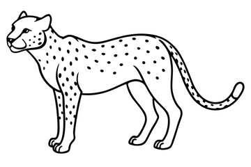 Sleek Cheetah Minimalist Line Art Vector