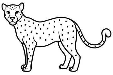 Sleek Cheetah Minimalist Line Art Vector