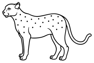 Sleek Cheetah Minimalist Line Art Vector