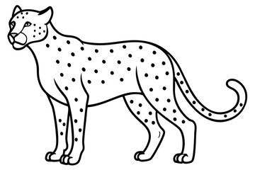 Sleek Cheetah Minimalist Line Art Vector