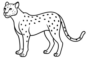 Sleek Cheetah Minimalist Line Art Vector