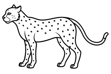 Sleek Cheetah Minimalist Line Art Vector