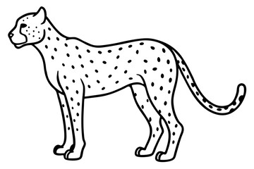 Sleek Cheetah Minimalist Line Art Vector
