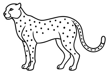Sleek Cheetah Minimalist Line Art Vector