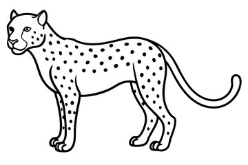 Sleek Cheetah Minimalist Line Art Vector