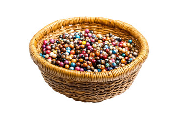 basket full of colorful beads