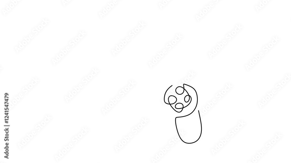 Poster one continuous line drawing animation of joystick. a game stick to play the game minimalism hand-dra