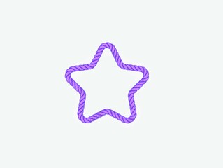 The white background in the image is an illustration of a purple rope in the shape of a five-pointed star, used as an illustration in various artworks. The colors are beautiful.