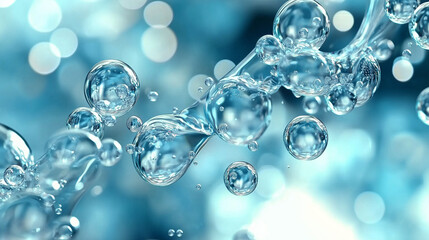Sparkling Oxygen Bubbles in Pristine Blue Water