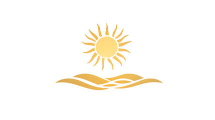 Fototapeta premium Logo with a sun rising over solar panels, representing hope and clean energy for the future.Logo with a sun rising over solar panels, representing hope and clean energy for the future.