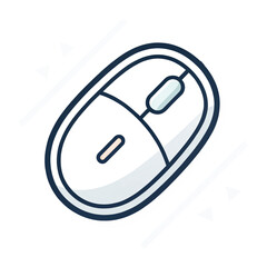 Wireless black computer mouse on white background