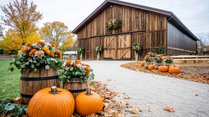 Rustic Barn with Fall Decor