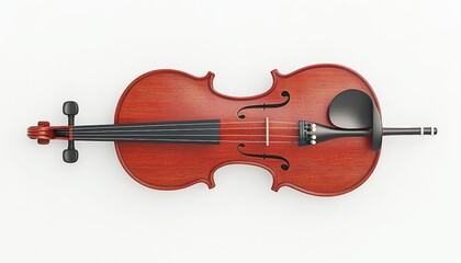 A beautifully crafted violin viewed from above, showcasing its elegant shape and polished wooden finish.