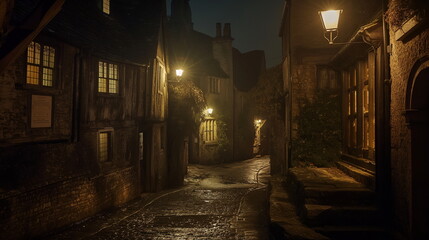 Fototapeta premium At night At night Avebury is shrouded in an atmosp_007