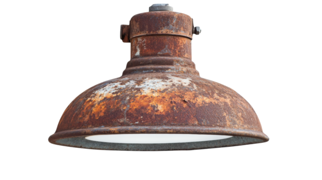 Rustic vintage lamp with weathered metal finish