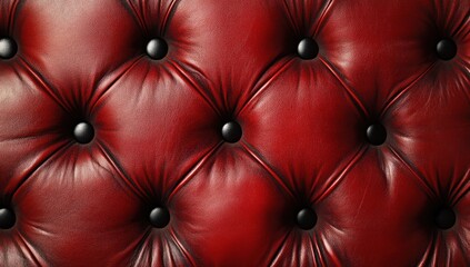 Fototapeta premium Deep Red Leather Upholstery Texture: A Luxurious Background