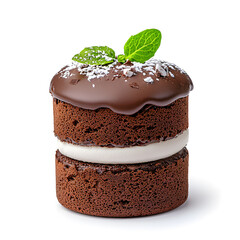 Chocolate Souffle delicious dessert isolated on white background